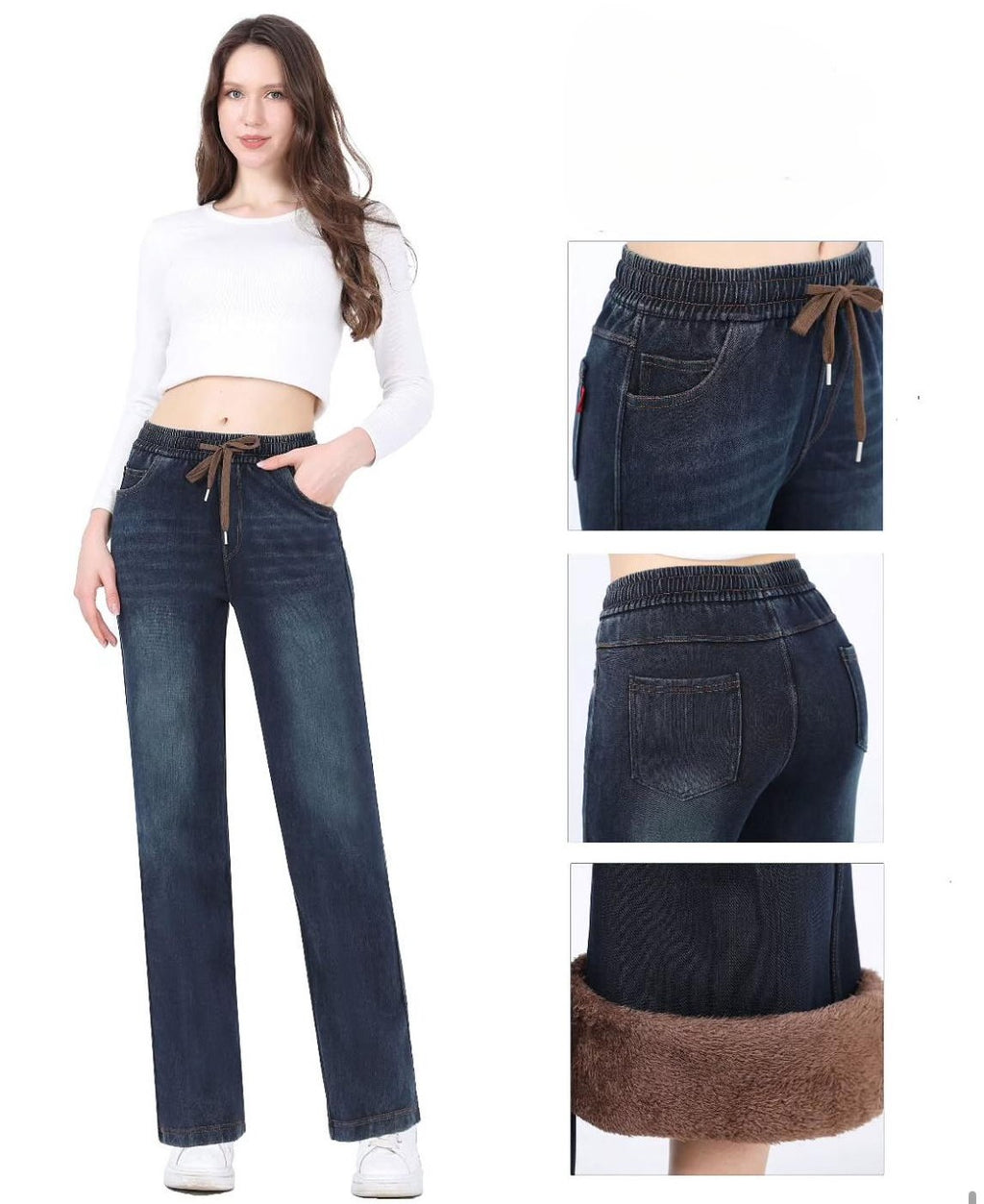 jean doublé polaire pour femme